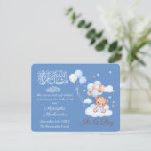 Blauwe teddybeer ballon Mashallah islamitische bab Aankondiging (Staand voorkant)
