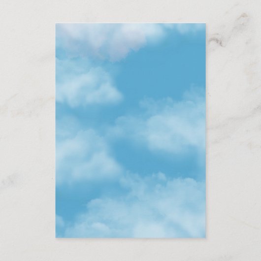 Blauwe Teddybeer ballonnen Baby luier Raffle Informatiekaartje (Achterkant)