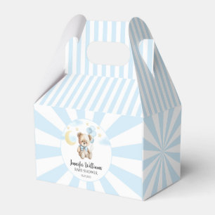 Blauwe teddybeer ballonnen baby shower gunst dozen bedankdoosjes