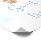 Blauwe Teddybeer ballonnen Baby shower trakteert t Poster (Hoek)