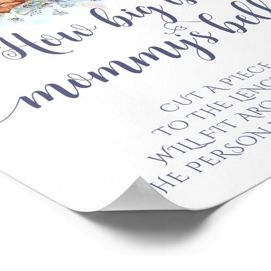 Blauwe Teddybeer ballonnen Hoe groot is mama's bui Poster (Hoek)