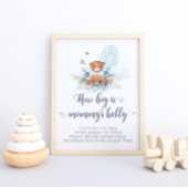 Blauwe Teddybeer ballonnen Hoe groot is mama's bui Poster