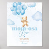 Blauwe teddybeer ballonnen mom-osa bar poster (Voorkant)