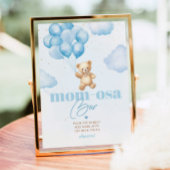 Blauwe teddybeer ballonnen mom-osa bar poster