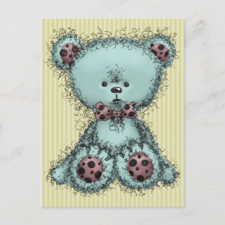 Blauwe teddybeer briefkaart