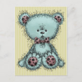 Blauwe teddybeer briefkaart (Voorkant)
