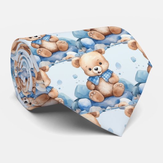 Blauwe Teddybeer Das (Opgerold)