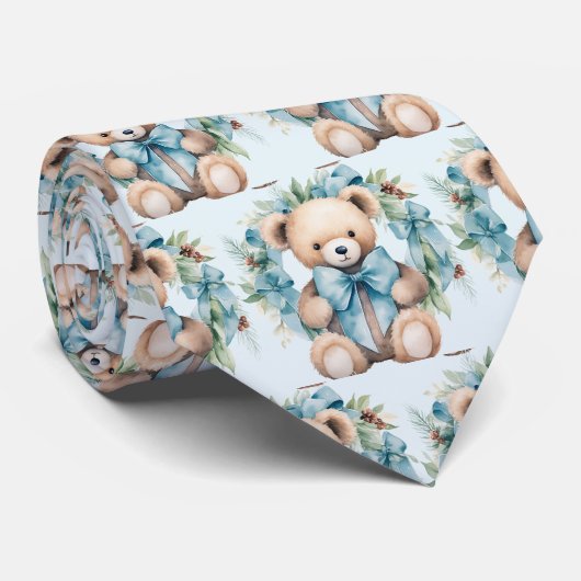 Blauwe Teddybeer Das (Opgerold)