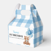 Blauwe Teddybeer Eerste Verjaardagsfeestgunst Box Bedankdoosjes (Achterkant)