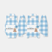 Blauwe Teddybeer Eerste Verjaardagsfeestgunst Box Bedankdoosjes (Uitgevouwen)
