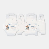 Blauwe Teddybeer Eerste Verjaardagsfeestgunst Box Bedankdoosjes (Uitgevouwen)