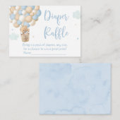 Blauwe Teddybeer Hete Luchtballon Luier Raffle Informatiekaartje (Voorkant / Achterkant)