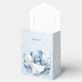 Blauwe Teddybeer in de doos van de mandgunst Bedankdoosjes (Geopend)