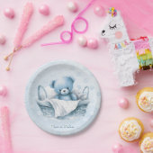 Blauwe Teddybeer in het Bord van het Manddocument (Feest)