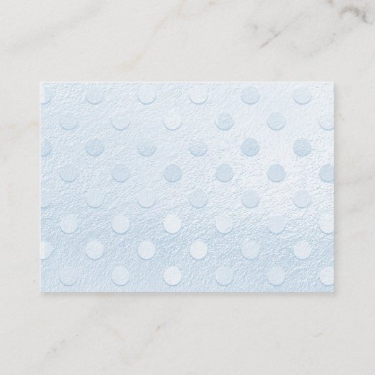 Blauwe Teddybeer in mandje Baby shower Informatiekaartje (Achterkant)