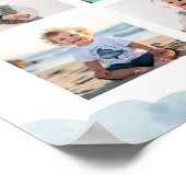 Blauwe Teddybeer Jongen Verjaardag Foto Mijlpaal t Poster (Hoek)