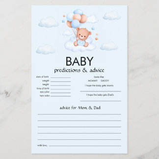 Blauwe Teddybeer Jongens Baby Borrel Flyer