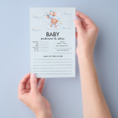 Blauwe Teddybeer Jongens Baby Borrel Flyer (Hand)