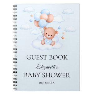 Blauwe Teddybeer Jongens Baby Borrel Notitieboek