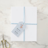 Blauwe Teddybeer Jongens Baby Shower Cadeaulabel (Met Touw)