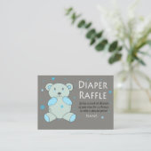Blauwe teddybeer Luiers Tombola Tickets (Staand voorkant)