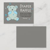 Blauwe teddybeer Luiers Tombola Tickets (Voorkant / Achterkant)