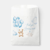 Blauwe teddybeer met ballonnen Dank je kaart Bedankzakje (Voorkant)