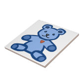 Blauwe teddybeer met liefdeshart tegeltje (Zijkant)