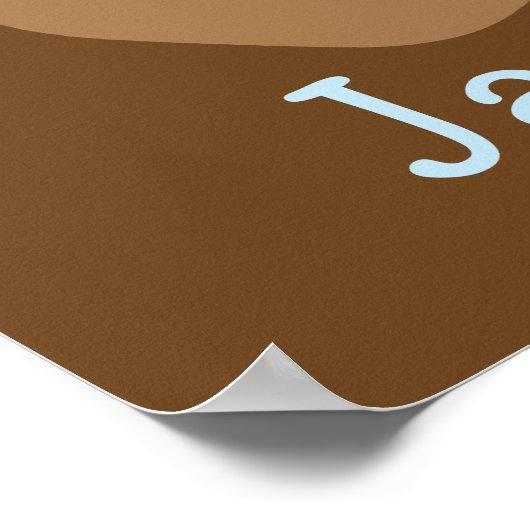 Blauwe teddybeer poster (Hoek)