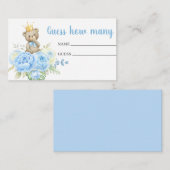 Blauwe teddybeer Raad hoeveel kaart (Voorkant / Achterkant)