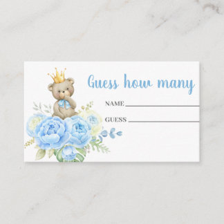 Blauwe teddybeer Raad hoeveel kaart