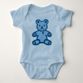 Blauwe teddybeer romper (Voorkant)