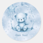 Blauwe Teddybeer Sticker (Voorkant)