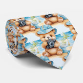 Blauwe teddybeer stropdas (Opgerold)