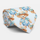 Blauwe teddybeer stropdas (Opgerold)