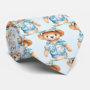 Blauwe teddybeer stropdas