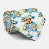 Blauwe teddybeer stropdas (Opgerold)