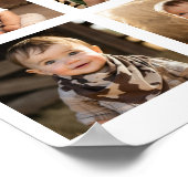 Blauwe Teddybeer Verjaardag Foto Mijlpaal teken Poster (Hoek)