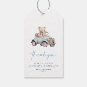 Blauwe Teddybeer We kunnen bijna wachten op Baby s Cadeaulabel