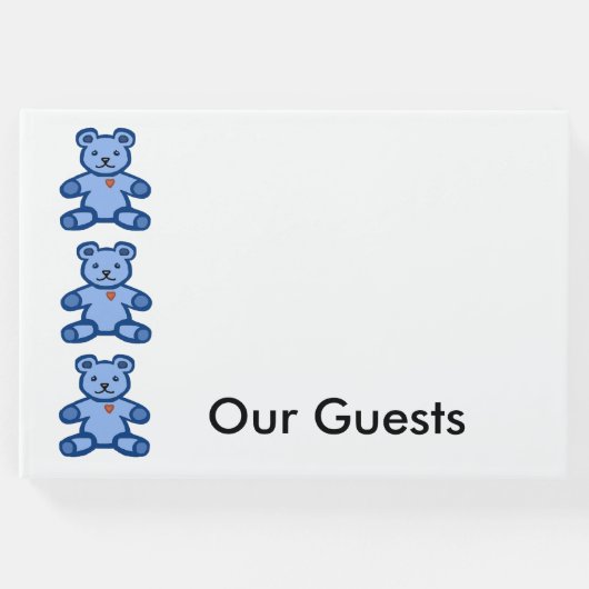 Blauwe teddyberen grens gastenboek (Voorkant)