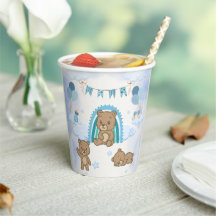 Blauwe Teddyshower Bekers voor Baby