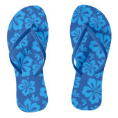 blauwe teenslippers van Hawaiiaanse bloemen