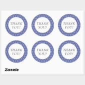Blauwe tegel bedanksticker ronde sticker (Vel)