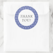 Blauwe tegel bedanksticker ronde sticker (Tas)