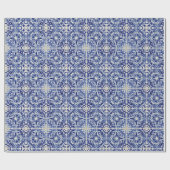 Blauwe Tegel blik in het Middellandse-Zeegebied Cadeaupapier (Vlak)