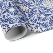 Blauwe Tegel blik in het Middellandse-Zeegebied Cadeaupapier (Rol Hoek)