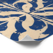 Blauwe tegel broodplank kunstprint poster (Hoek)