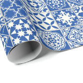 Blauwe tegel cadeaupapier (Rol Hoek)