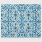 Blauwe tegel cadeaupapier (Vlak)