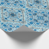 Blauwe tegel cadeaupapier (Hoek)